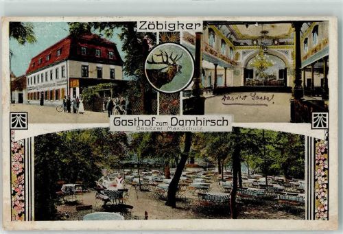 Markkleeberg Zöbigker Gasthaus zum Damhirsch Gartenwirtschaft Saal Hirsch