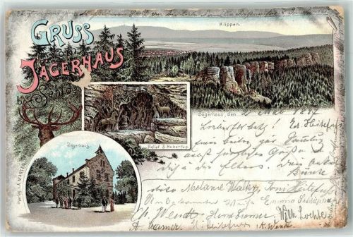 Sehlde 1897 Relief S. Hubertus Jägerhaus Klippen Hirsch