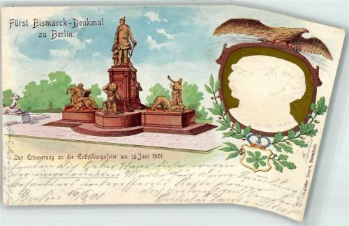 Berlin Mitte Fürst zu Bismarck-Denkmal Königsplatz Enthüllungsfeier Juni 1901 Porträt Scan verzogen