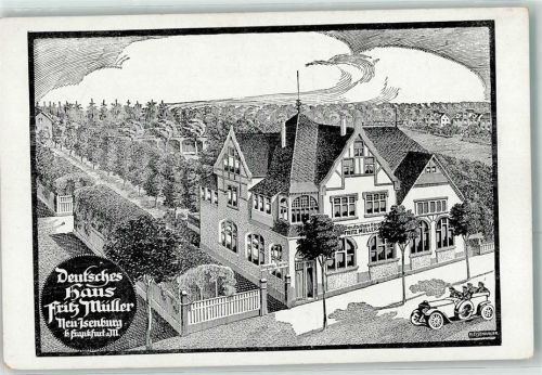 Neu-Isenburg Gasthaus Deutsches Haus Fritz Müller Oldtimer sign. R. Eisenhauer