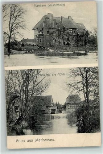 Wienhausen 1908 Pfarrhaus Blick auf die Mühle