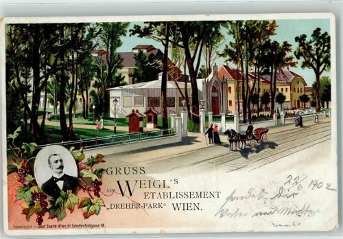 Wien 1902 Gasthaus Weigel `s Etablissement Dreher Park