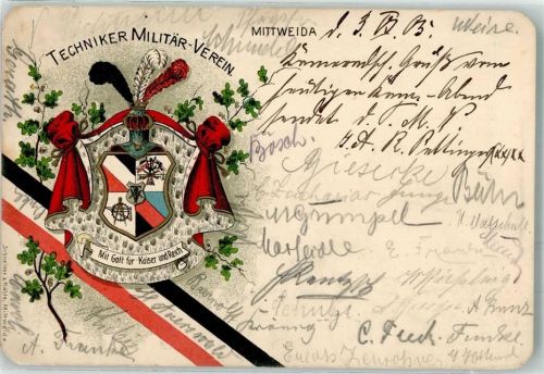 Mittweida 1905 Techniker Militär-Verein Wappen