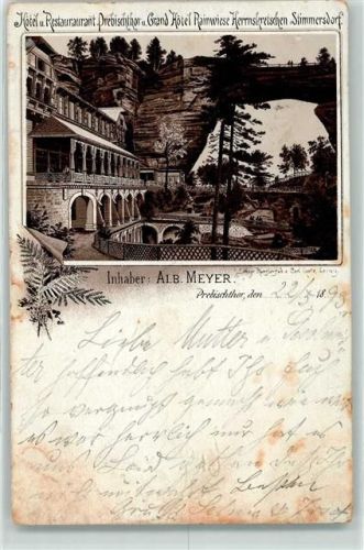 Prebischthor 1893 Hotel Restaurant Prebischthor u. Grand Hotel Rainwiese