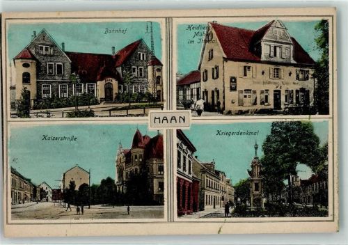 Haan Bahnhof Heidberger Mühle Kaiserstraße Kriegerdenkmal