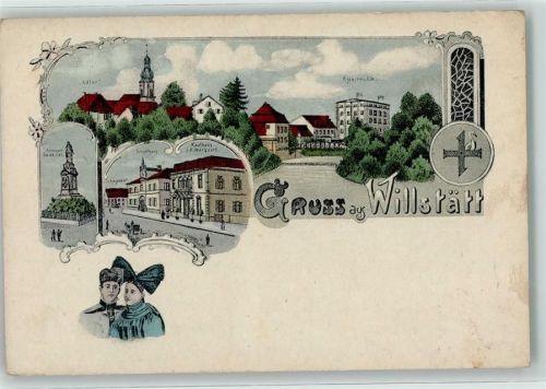 Willstätt 1919 Kriegerdenkmal Gasthaus Adler Kunstmühle Tracht Schulhaus