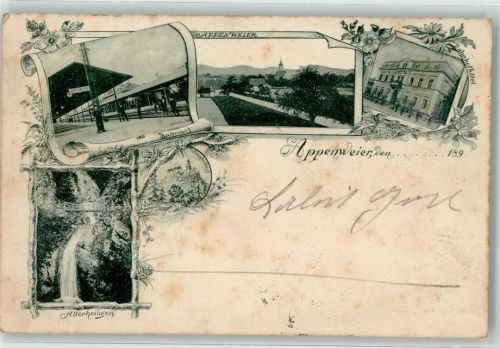 Appenweier 1899 Bahnhof Wasserfall Bahnhofhotel Allerheiligen