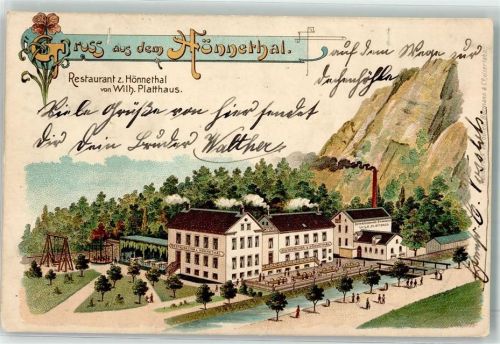Hemer 1901 Gasthaus zum Hönnethal Litho