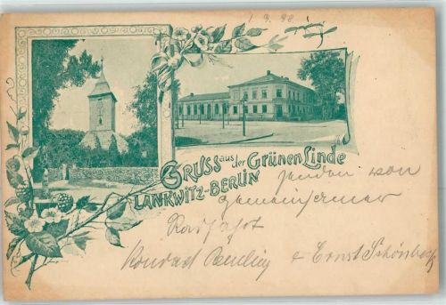 Lankwitz 1898 Gruss aus der Grünen Linde Kirche