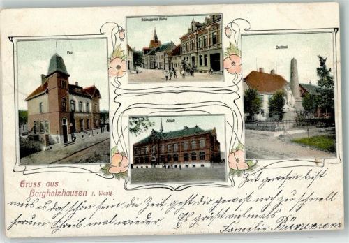 Borgholzhausen 1910 Post Freistraße Schule Denkmal