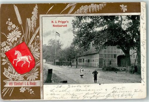 Ehestorf 1904 Wappen Gasthaus Prigge Scheune