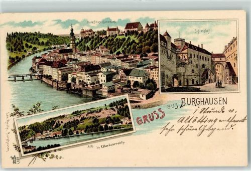 Burghausen Schloßhof Ach in Oberösterreich Salzachbrücke