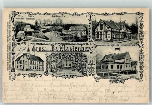 Rastenberg 1908 Villa Haselburg Hotel Rastenberg Barbarossa-Felsensaal Jagdhaus
