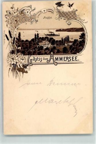 82211 W8036 Herrsching a. Ammersee Lithographie Vorläufer Mühlfeld Ammersee