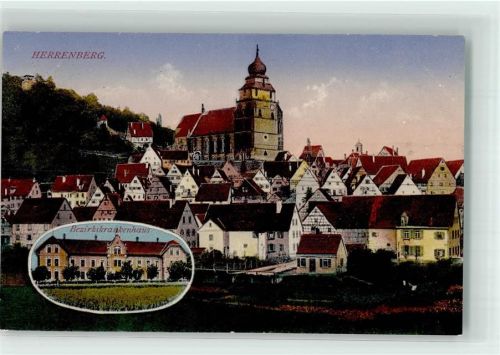 71083 W7033 Herrenberg im Gäu 1918 - Bezirkskrankenhaus Stiftskirche