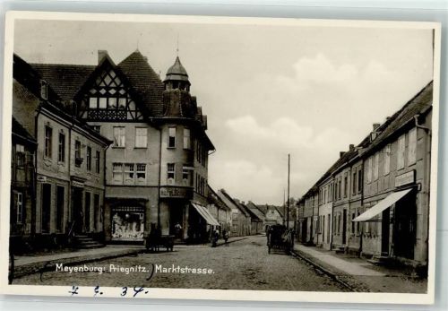 Meyenburg Marktstraße Fuhrwerke