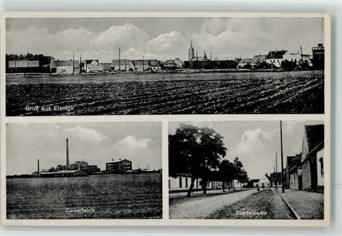 Elsnigk Zuckerfabrik Ortsstraße Bahnpoststempel