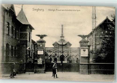 Siegburg 1910 Kgl. Feuerwerkslaboratorium Eingang Adler