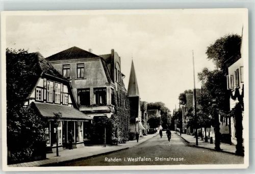 Rahden Steinstraße Radfahrer Bahnpost Osnabrück Zg. 406