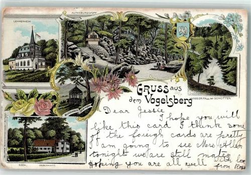 Schotten 1906 Wasserfall Jägerhaus Lehrerheim Blockhaus New-York