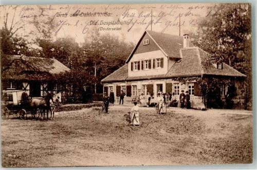 Dahlen 1910 Die Hospitalhütte Kutschwagen Fahrräder