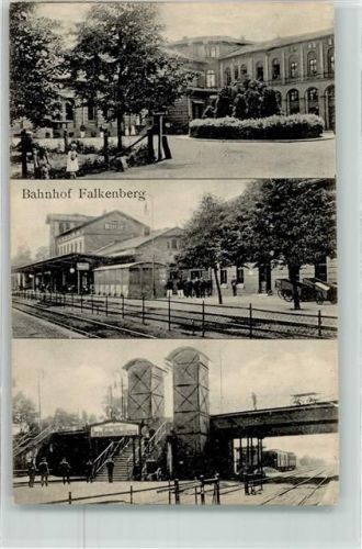 Falkenberg 1900 Bahnhof Bahngleise Winter