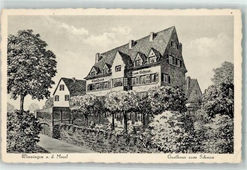 Winningen Gasthaus zum Schwan Zeichnung