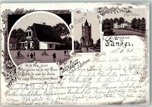 Panker 1898 Vorläufer Hessenstein Gasthaus Ohlen Liese Schloß Panker Gedicht