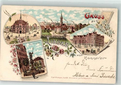 Linden 1901 Neuer Markt Marktbrunnen Rathaus