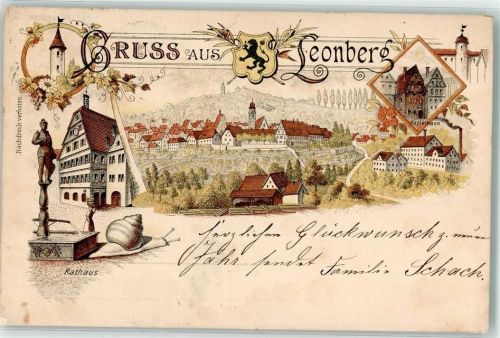 Leonberg 1903 Weinbergschnecke Brunnen Keplerhaus
