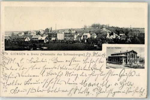 Giengen 1905 Turn- und Festhalle Schiessberg Westen