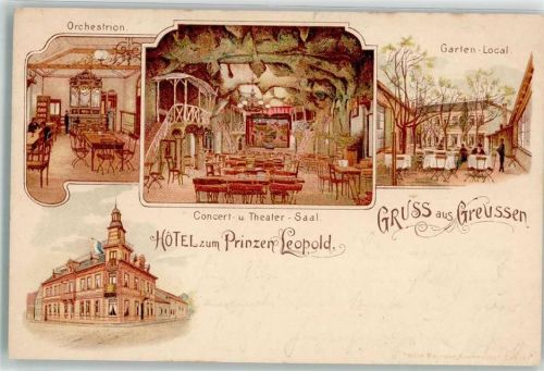 Greußen 1901 Hotel zum Prinzen Leopold Orchestrion Theater-Saal Garten