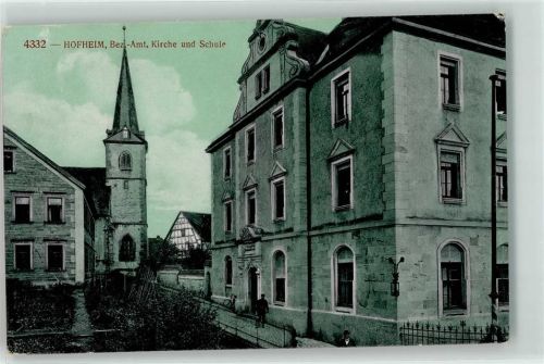 97461 W8729 Hofheim , Unterfr 1918 - Bez.- Amt Kirche und Schule