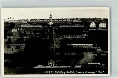 Suhl 1936 Reichsarbeitsdienstlager Abteilung 9/233 Gustav Freitag Bahnpost Erfurt