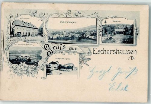 Eschershausen 1898 Hotel Müller Amtsgericht Badehaus