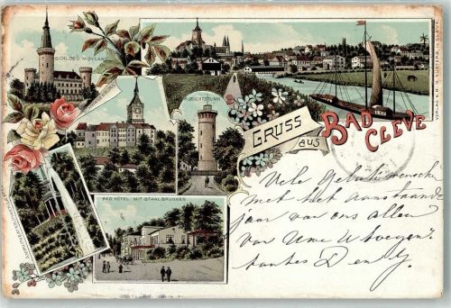 Cleve 1897 Schloss Moyland Schwanenburg Aussichtsturm Amphitheater