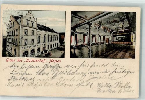 Nossen 1906 Gasthaus Sachsenhof Saal