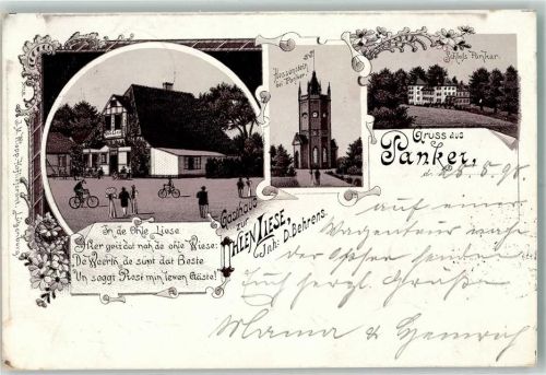 Panker 1898 Vorläufer Hessenstein Gasthaus Ohlen Liese Schloß Panker Gedicht