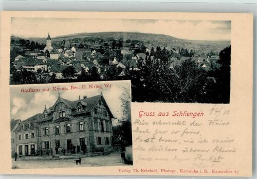 Schliengen 1902 Gasthaus zur Krone