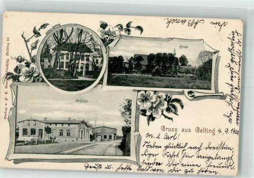 Gelting 1900 Bahnhof Schloß Gelting Kirche