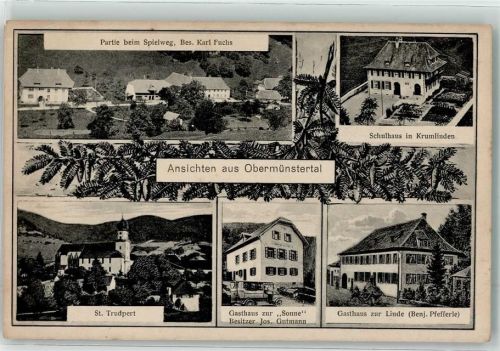Obermünstertal beim Spielweg Schulhaus in Krumlinden St. Trudpert Gasthaus z. Sonne Omnibus Gasthaus z. Linde