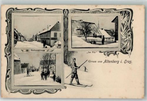 Altenberg Rathausgasse Im Filz Skiläufer Winter