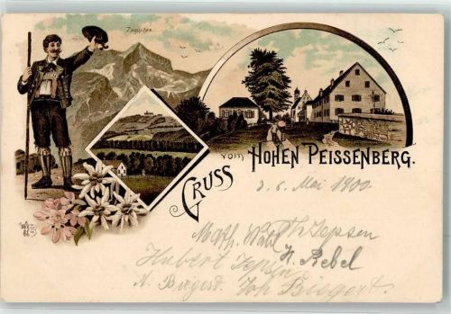 Hohenpeißenberg 1900 Bayerische Tracht Zugspitze Edelweiß