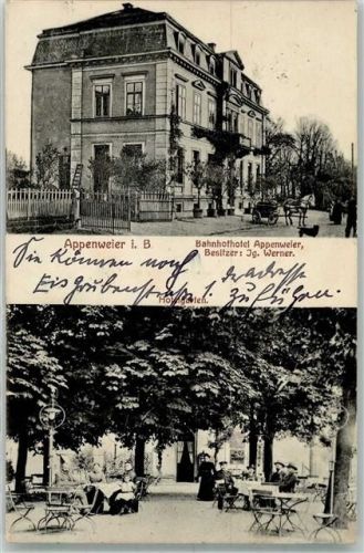 Appenweier 1918 Bahnhof-Hotel Gartenwirtschaft