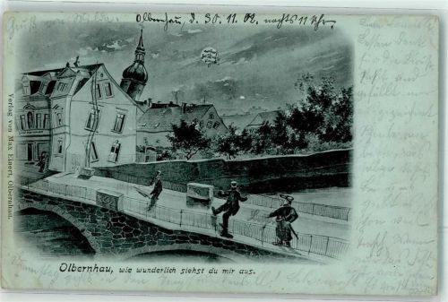 Olbernhau 1902 Humor Lithographie