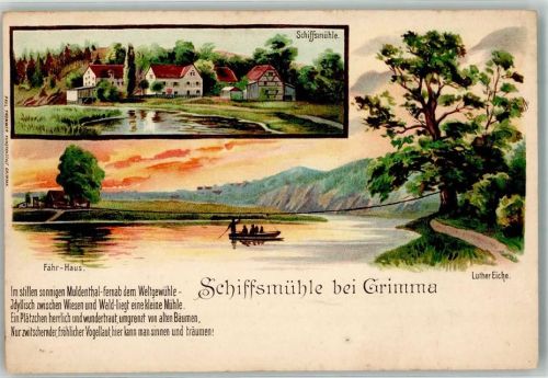 Grimma Gasthaus Schiffsmühle Fährhaus Luther Eiche