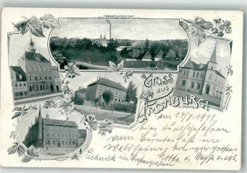 Frohburg 1911 Rathaus Posthotel Amtsgericht Hotel Wettiner Hof