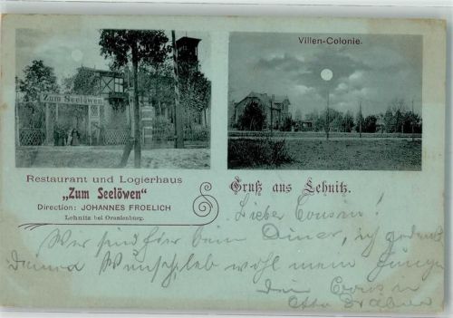 16515 O1407 Lehnitz 1898 - Gasthaus Zum Seelöwen Villenkolonie Mondschein
