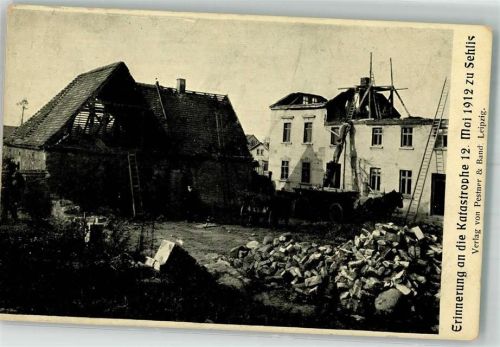Sehlis Katastrophe am 12. Mai 1912 Zerstörte Häuser