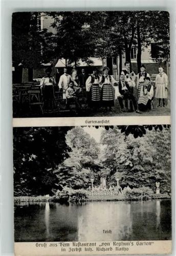 Zerbst 1908 Gasthaus "Von Neptun's Garten" Garten See